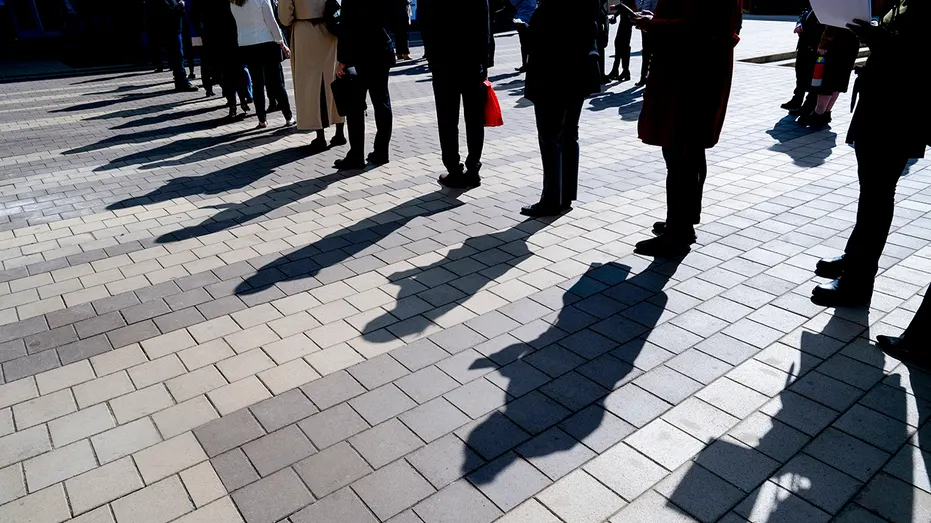 People stand in line