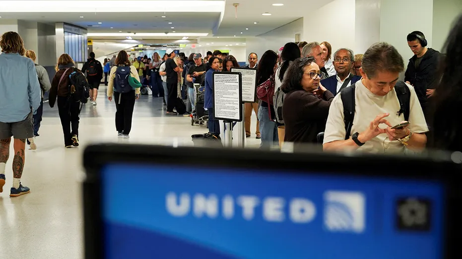 United Airlines passengers at Newark in August 2025