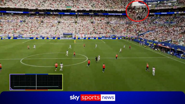 ball hit the cable camera before England's equalising goal