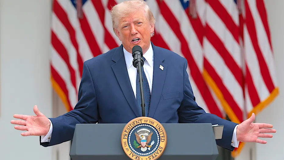 president donald trump speaks in the Rose Garden
