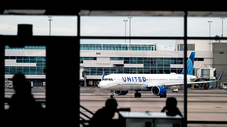 United Airlines passengers at the gate.
