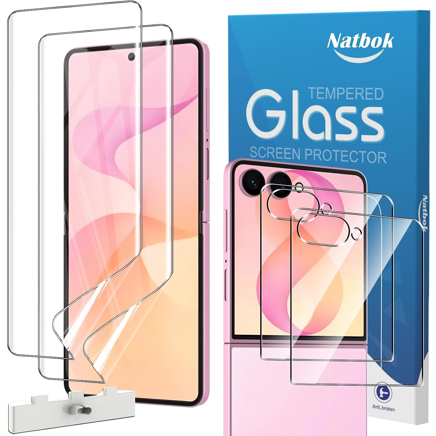 Natbok 2+2 Pack Soft Flexible TPU Film Screen Protector for Samsung Galaxy Z Flip 8
