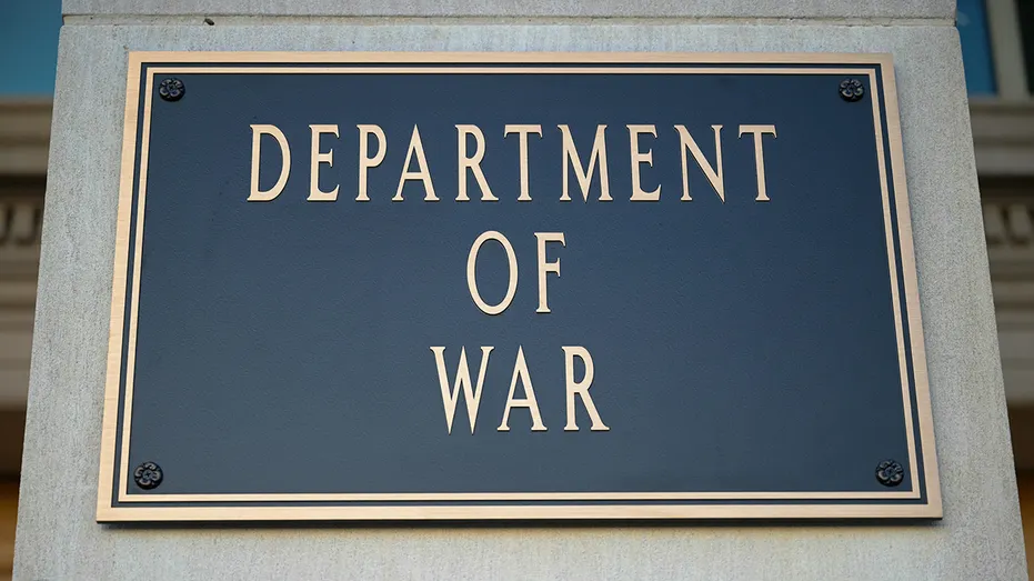A sign reading "Department of War"