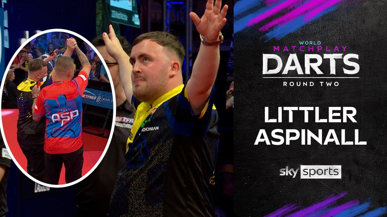 Highlights of the second-round clash between Luke Littler and Nathan Aspinall at the World Matchplay.