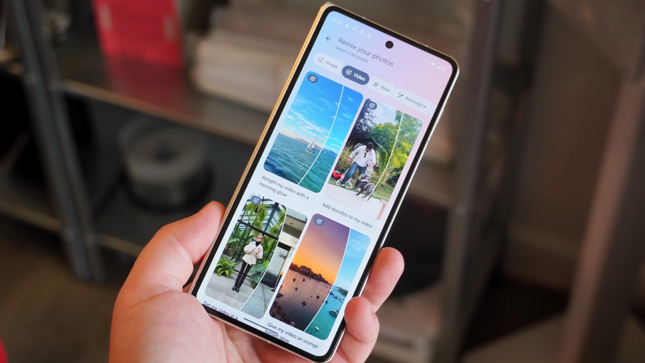The Video Remix feature in Google Photos powered by Gemini Omni.