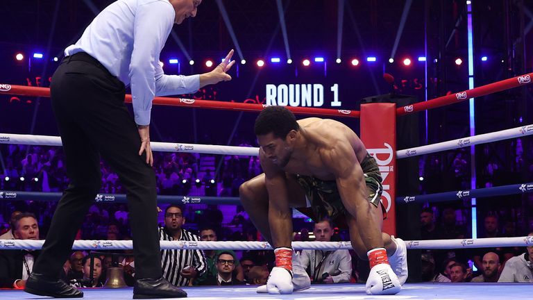 Anthony Joshua was sensationally knocked down by Kristian Prenga in the  opening 20 seconds