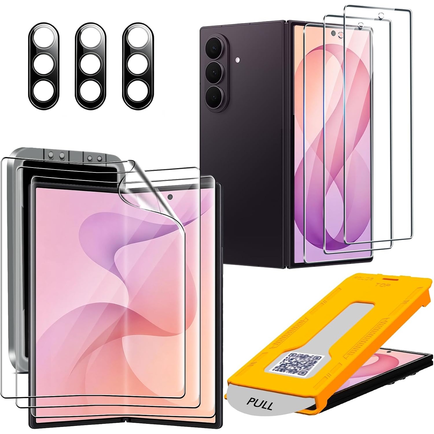 Ferilinso 3 Pack Inside Screen Protector for Samsung Galaxy Z Fold 8 Ultra with Back and Camera Lens Protectors