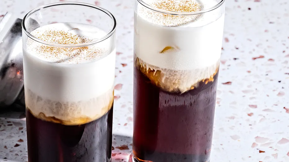 two cold brew coffees in glasses