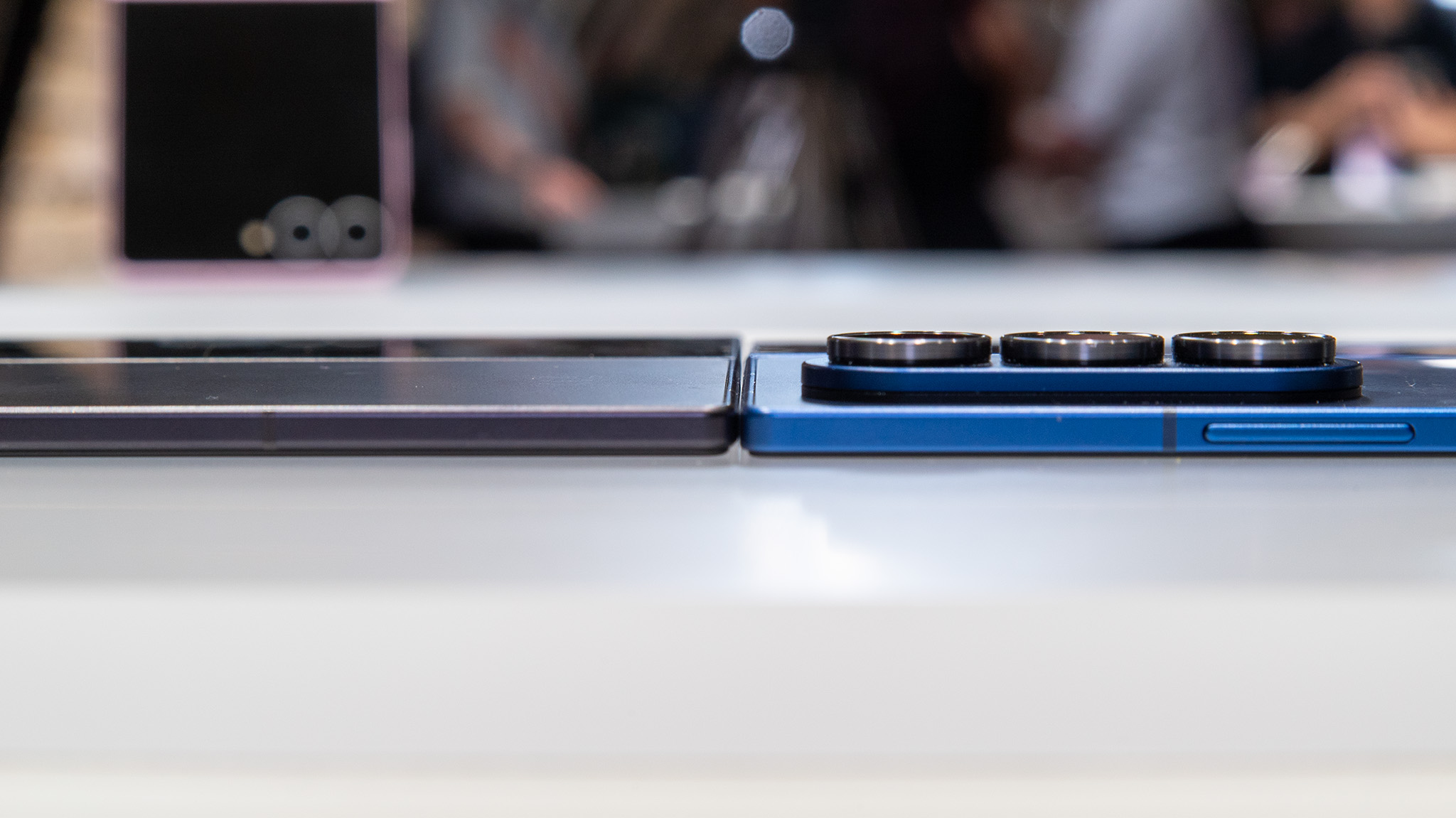 Comparing the Samsung Galaxy Z Fold 7 with the Z Fold 8 Ultra at a hands-on event