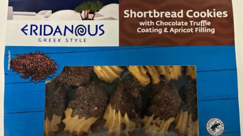 Eridanous shortbread cookies recalled by Lidl US over undeclared wheat, soy, milk and egg allergens