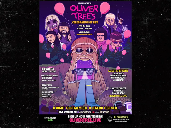 oliver tree celebration of life poster