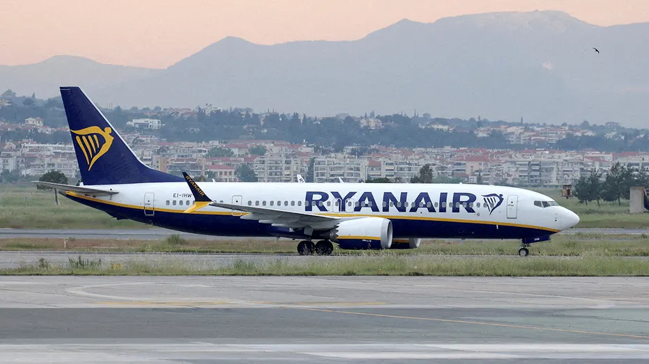 A Ryanair flight in Thessaloniki, Greece
