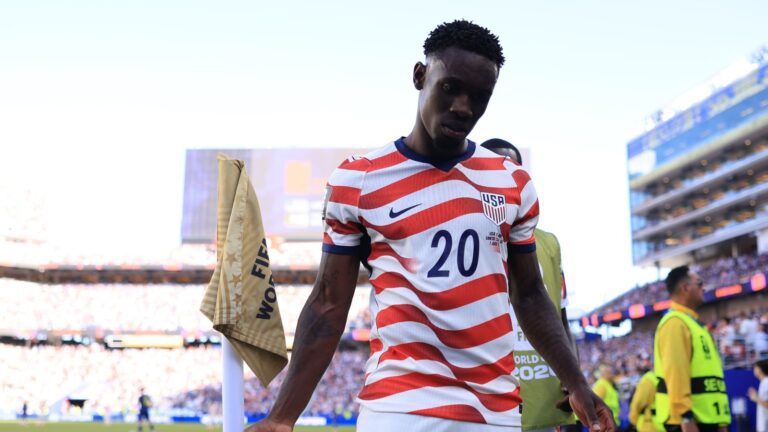 USA reach last 16 as Balogun scores but then sees red