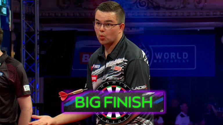 Gian van Veen fires in a magnificent 160 checkout to pull away from James Wade to take a 9-6 lead in the World Matchplay quarter-finals.