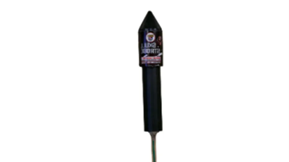 Recalled World Class Fireworks Skull Strobe rocket included in a CPSC safety recall.
