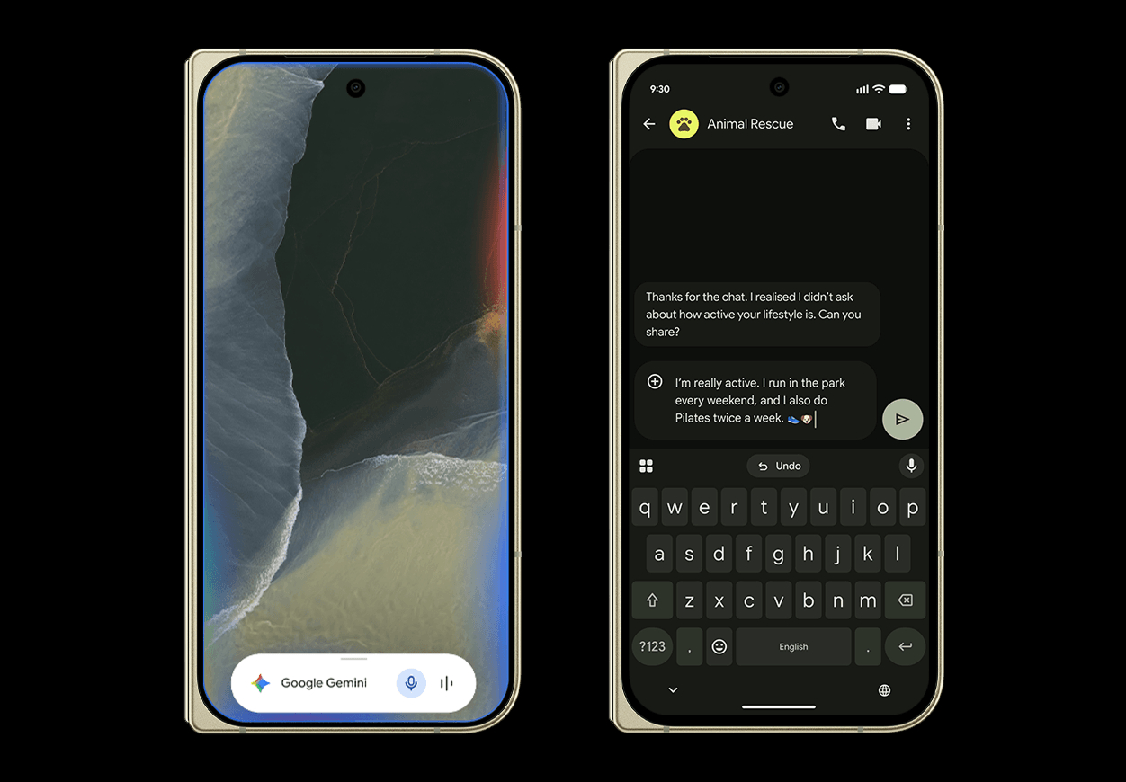 Pixel 11 Pro Fold in Pine showing the external screen