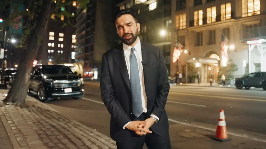 New York City Mayor Zohran Mamdani stands outside of Citadel CEO Ken Griffin's Park Avenue penthouse in an April 15, 2026 video.