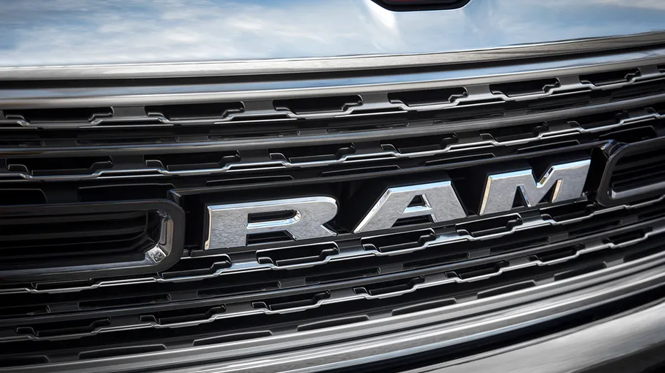 The grille of a 2019 Ram 1500 Limited pickup truck.