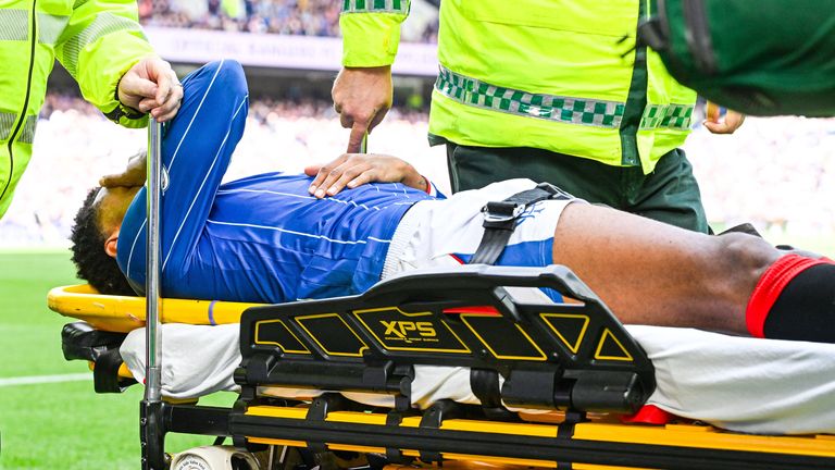 Chermiti left the pitch on a stretcher