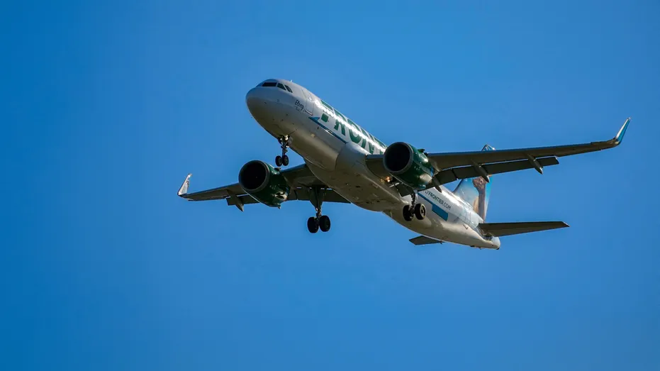 A Frontier Airlines jet.