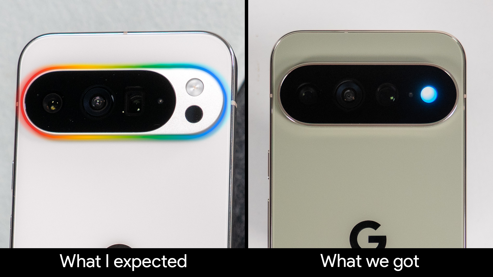My original mockup of Pixel Glow rumors for the Pixel 11 Pro XL, and the actual HiLight feature we got on the Pixel 11 series