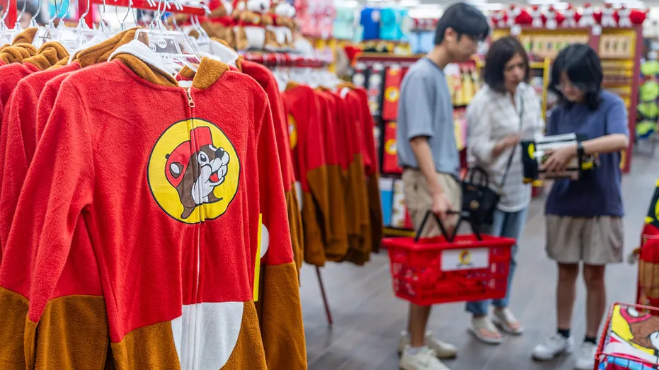 Customers shop for apparel inside of the Buc-ee's convenience store on June 12, 2024 in Luling, Texas.