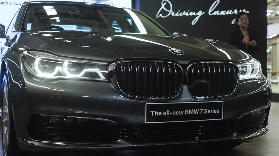 A BMW on the showroom floor
