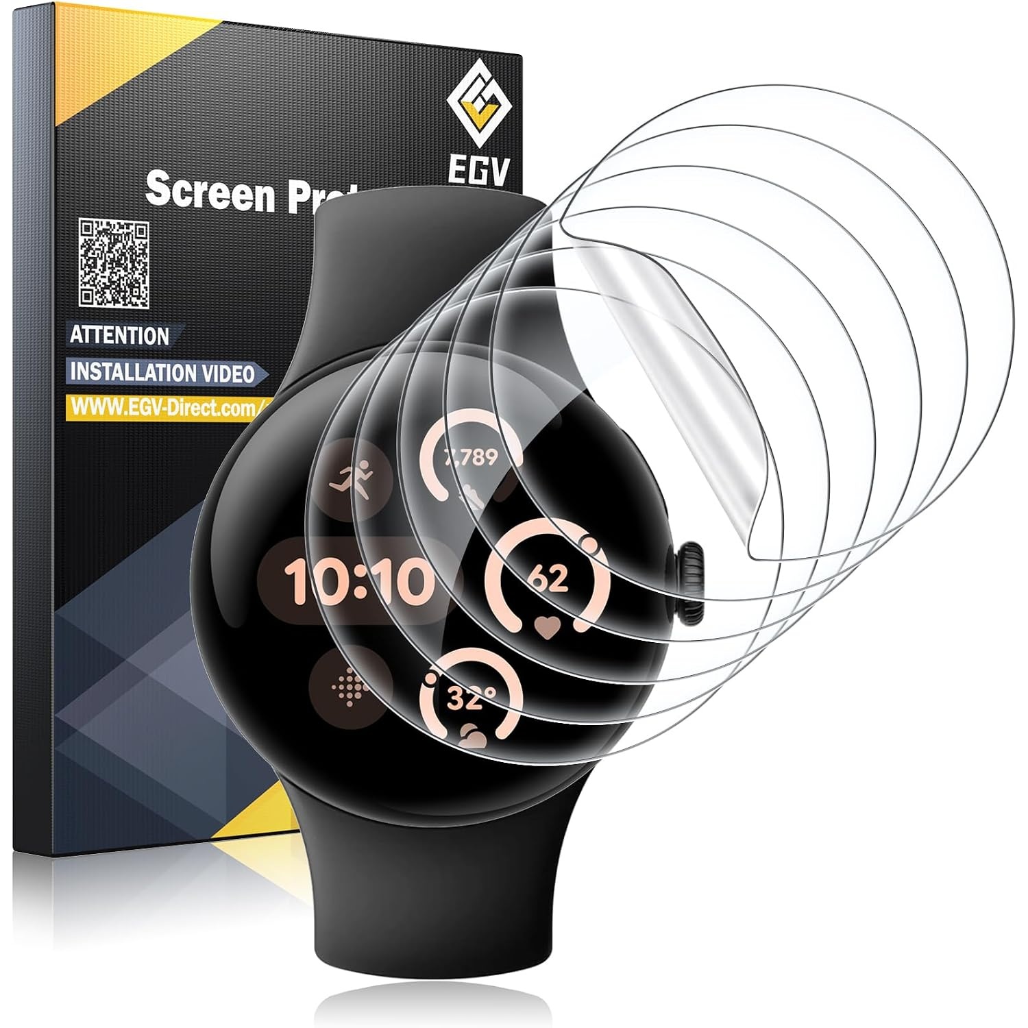 EGV 6 Pack Google Pixel Watch 5 45mm Screen Protector TPU Film