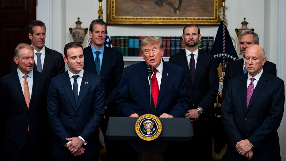 Trump with crypto executives