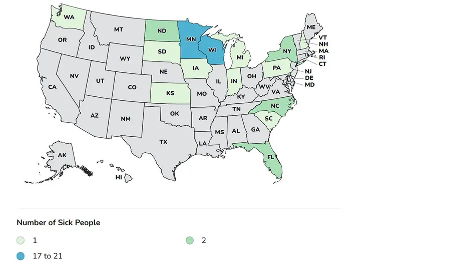 Map of the infections