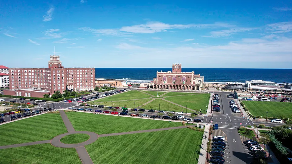 Asbury Park buildings and green space