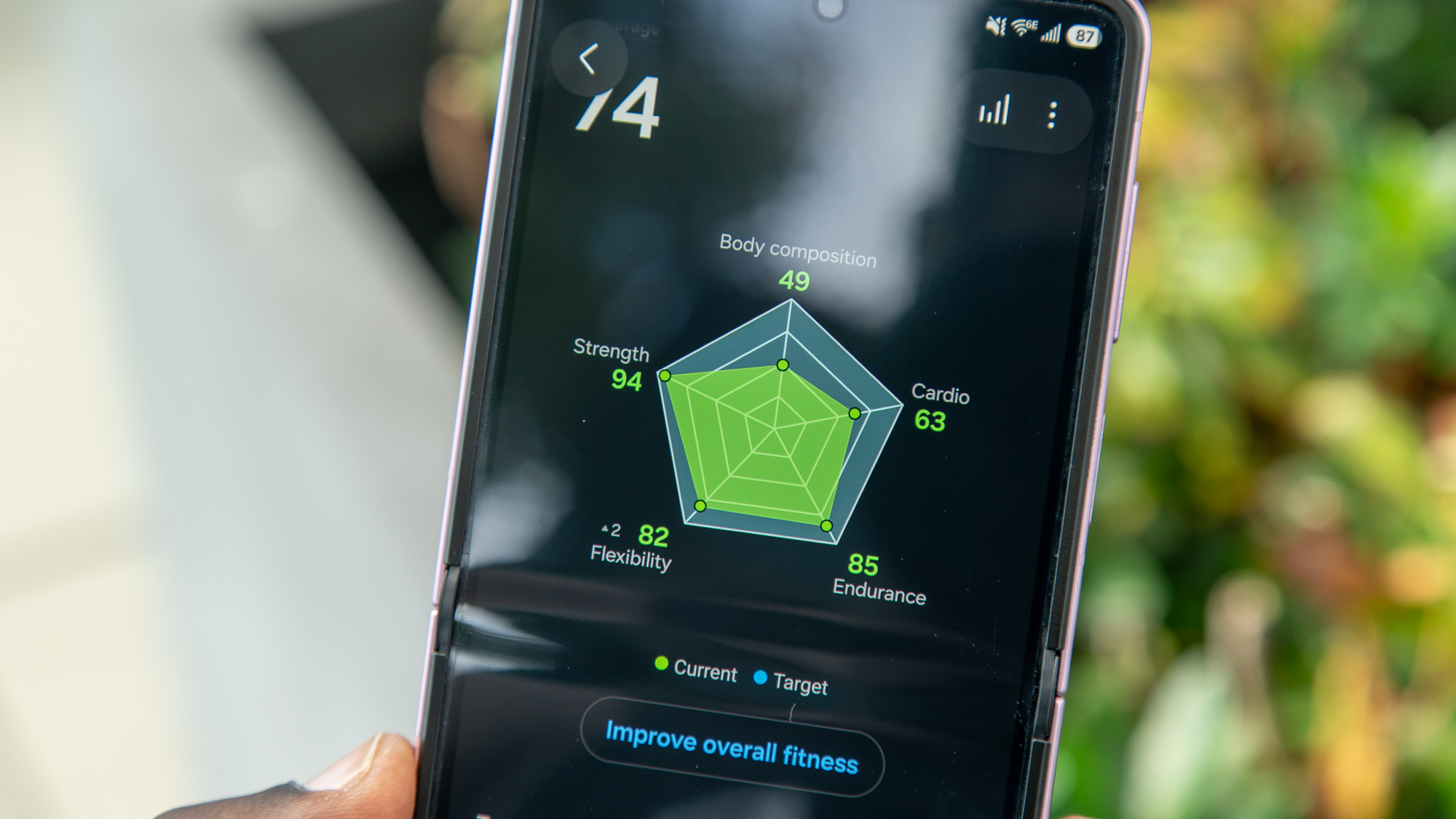 Fitness Index on the Samsung Health app