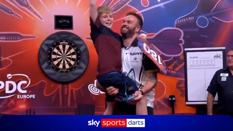 Heartwarming moments as Ross Smith celebrates title with his son