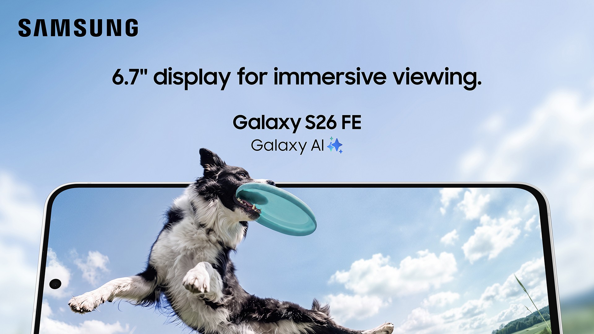 The Galaxy S26 FE features a 6.7-inch AMOLED display.