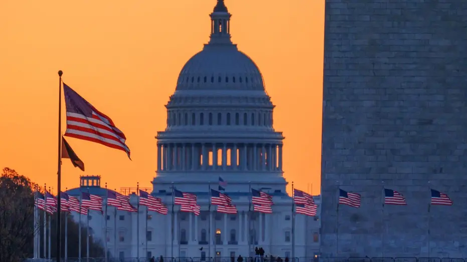 U.S. Capitol at sunrise.