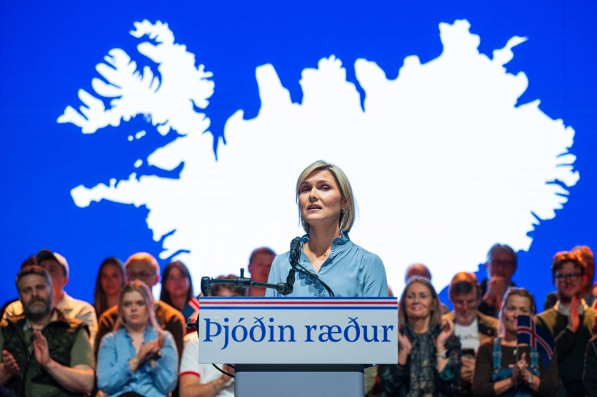 Iceland Prime Minister Kristrun Frostadottir participates listening