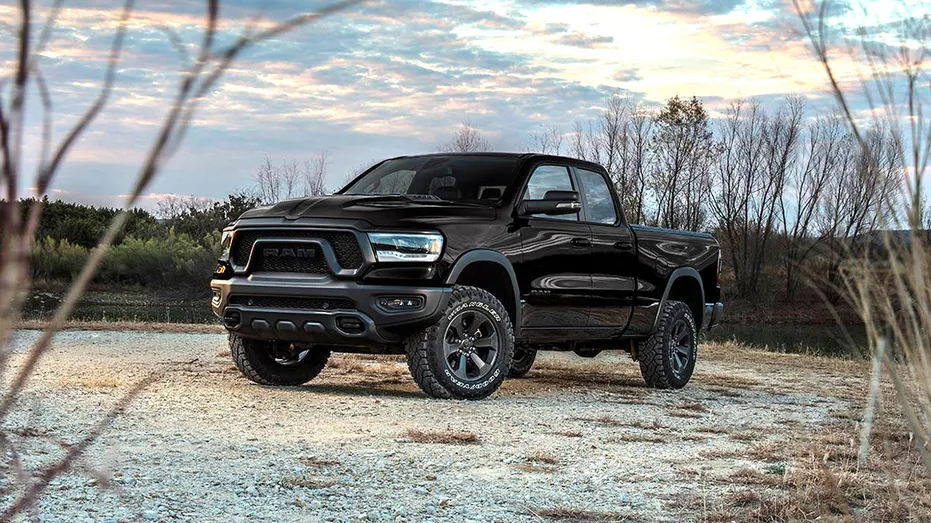 A 2019 Ram 1500 Rebel Black Edition pickup truck.