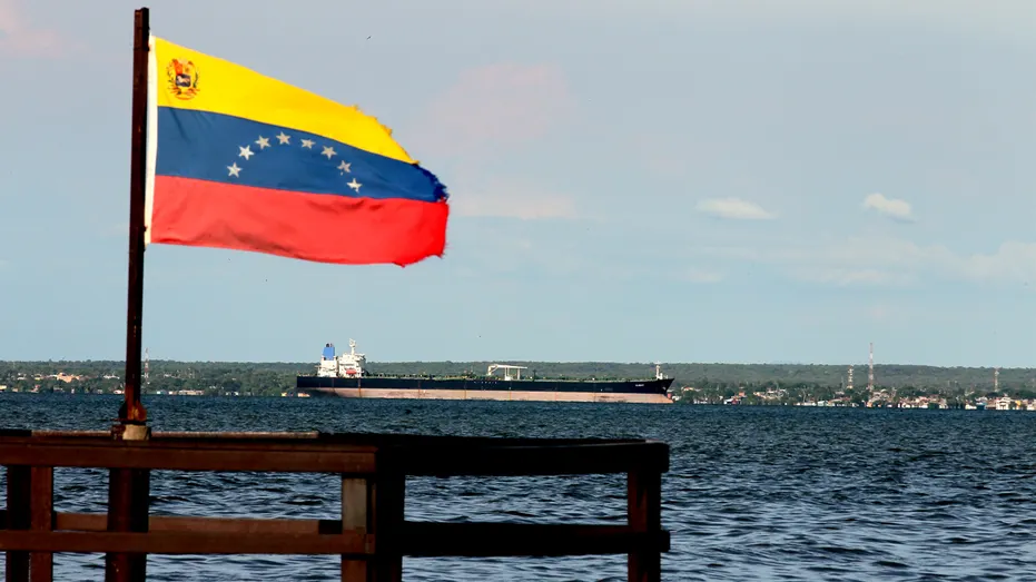 Venezuelan flag waving