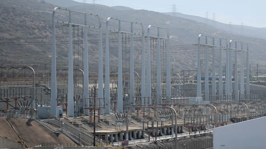 Power transmission infrastructure and switchyard at San Onofre Nuclear Generating Station in California
