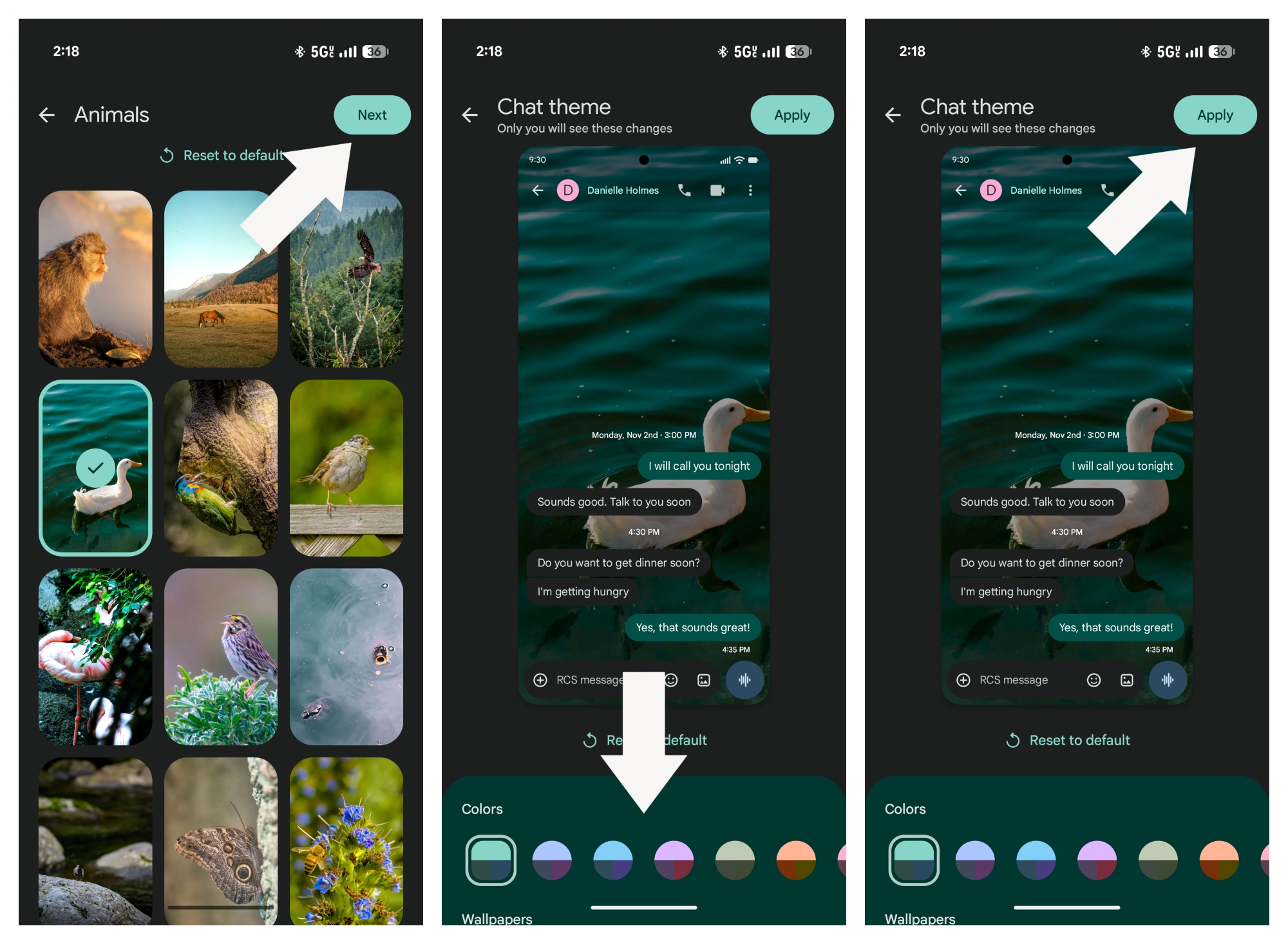 Google Messages Chat themes
