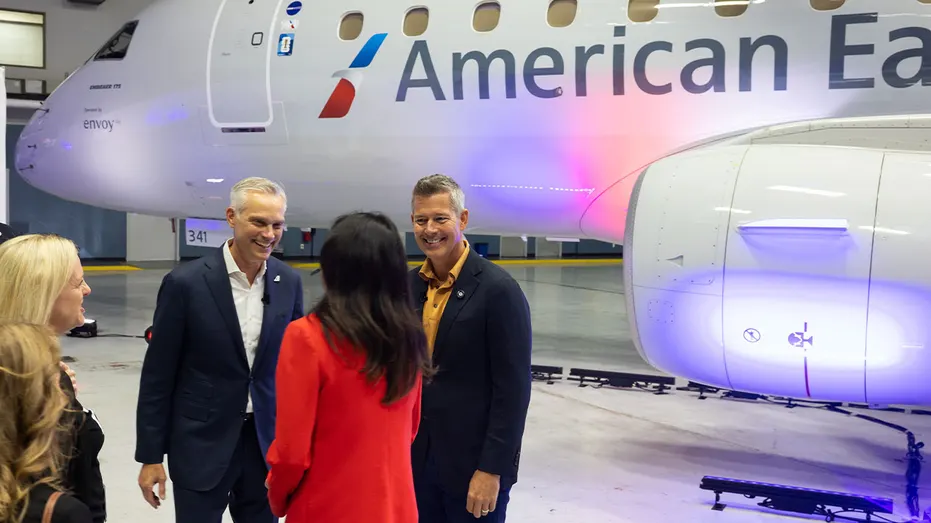 American Airlines CEO Robert Isom attends an aircraft unveiling at Dallas Fort Worth airport