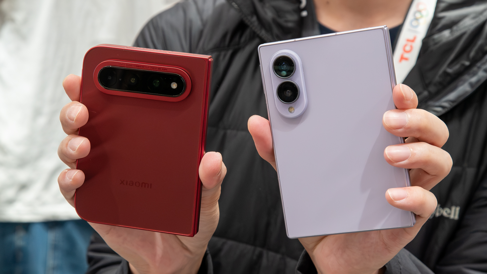 The Xiaomi 18 Fold next to the Galaxy Z Fold 8