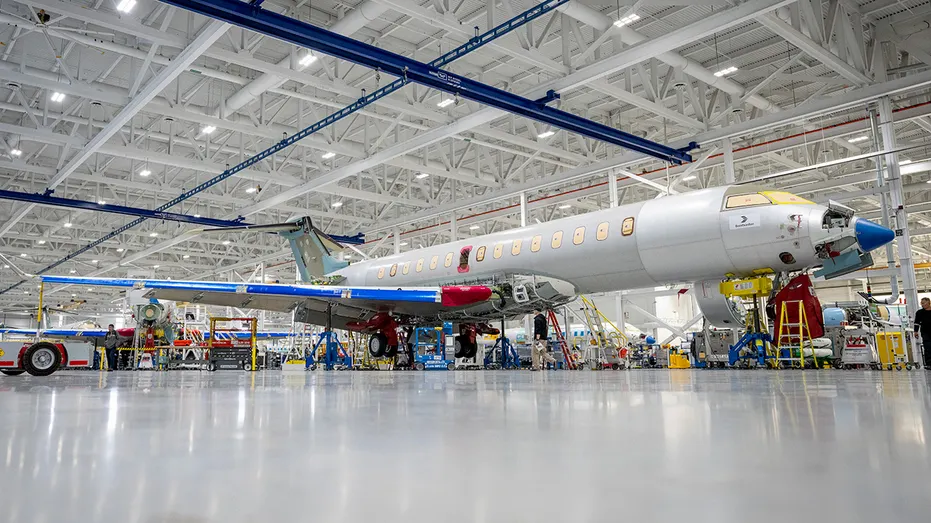 Bombardier aircraft being assembled