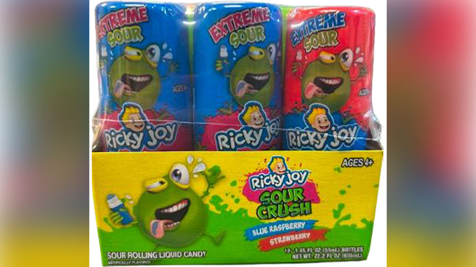 Ricky Joy Sour Crush Rolling Liquid Candy Bottles under a recall