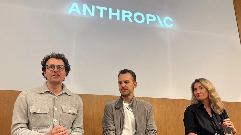 Anthropic CEO Dario Amodei, Chief Product Officer Mike Krieger and Head of Communications Sasha de Marigny