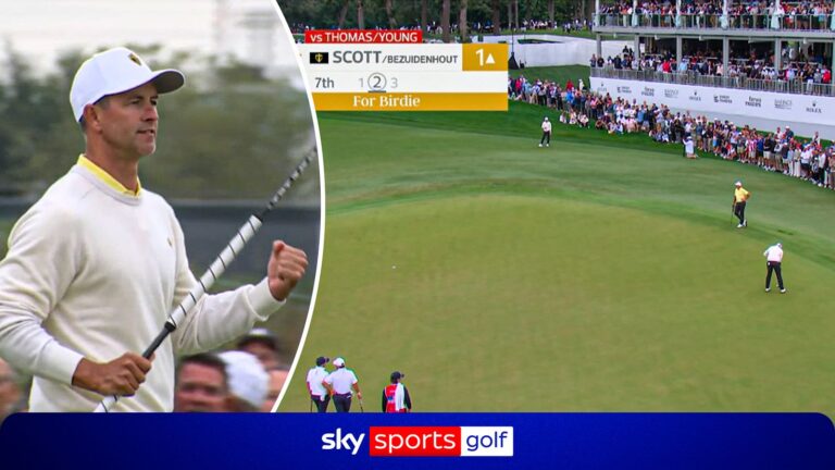 Scott makes MONSTER birdie at the 7th as Internationals continue to dominate!