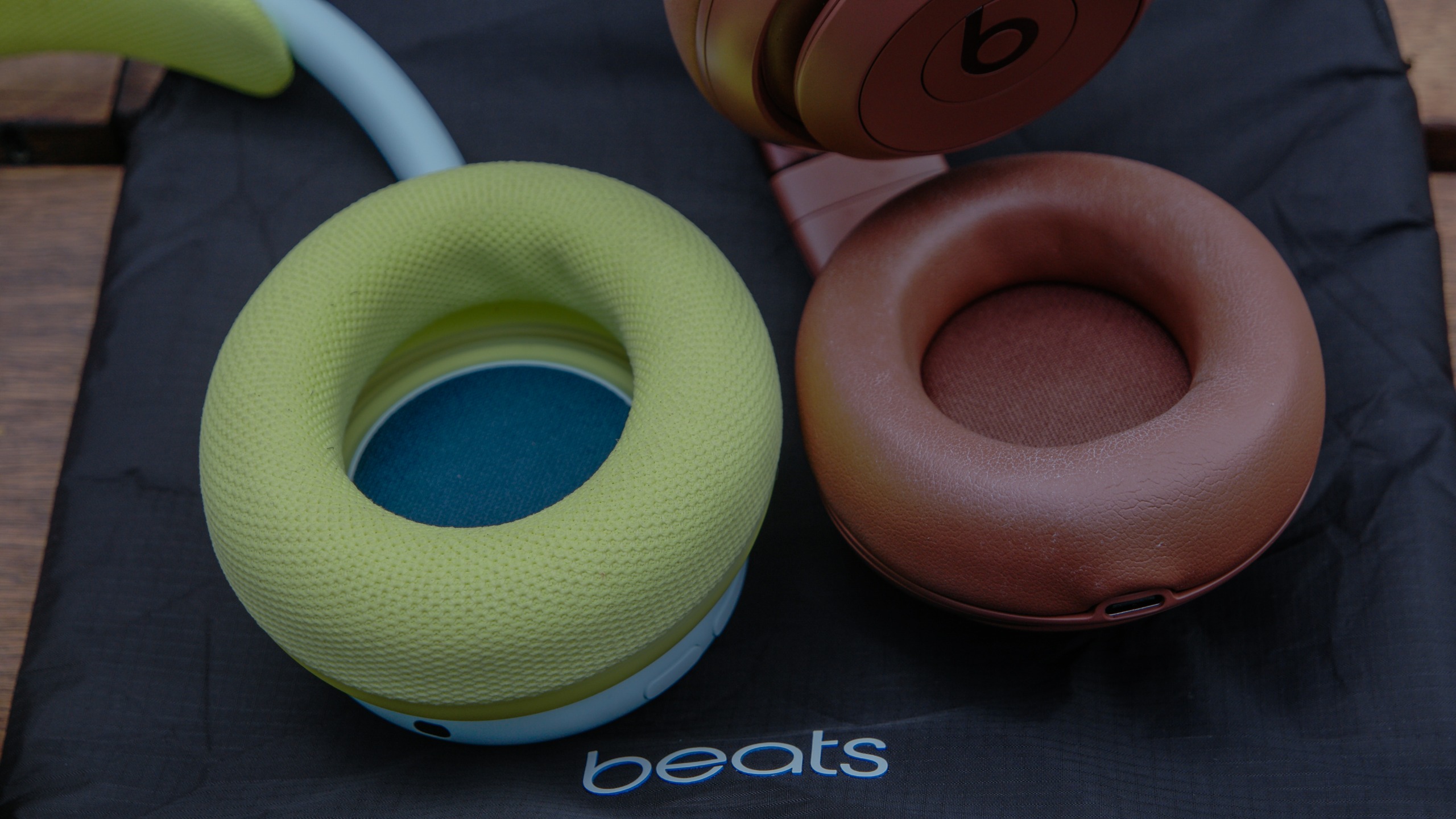 Beats 360 ear cup depth next to the Beats Studio Pro for comparison