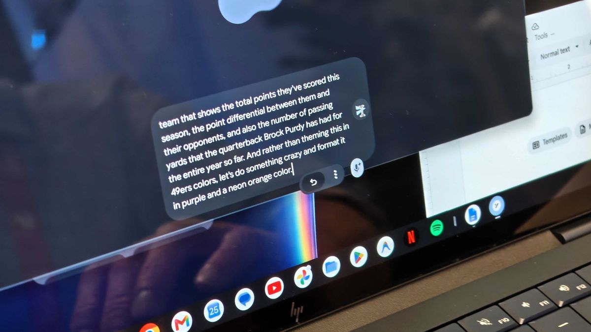 Generating a widget on a Googlebook