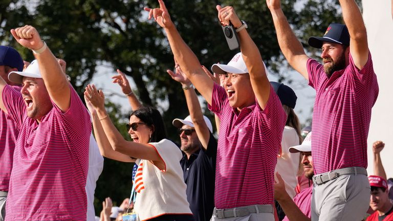 Team USA celebrate extending their winning record at the Presidents Cup 