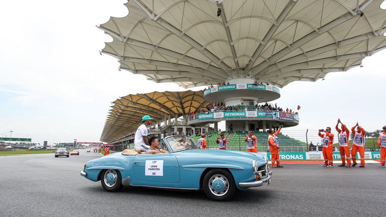 Sepang's iconic main grandstand offering views of both the back and main straight